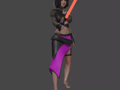 Cute Sith Girl 3D print model