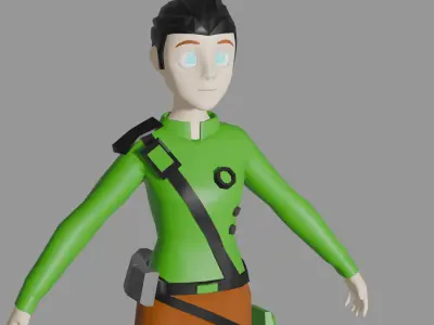 low poly female character Low-poly 3D model