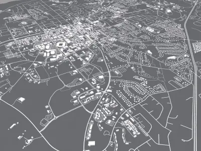Cityscape Auburn Alabama United States  3D model