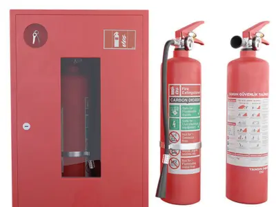 Fire and security alarms Fire extinguishers and sensors 3D model