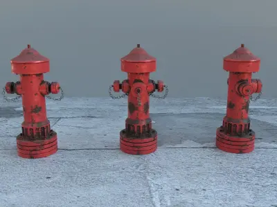 Hydrant fire 3D model