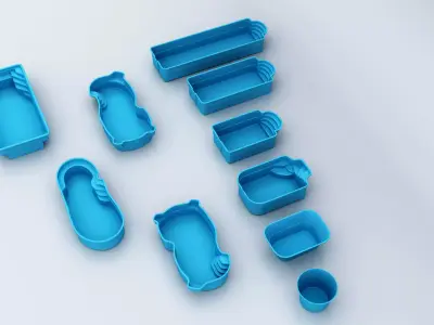 collection of 3D pool models 3D model