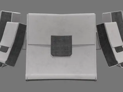 White Sci-Fi Ammunition Belt Low-poly 3D model