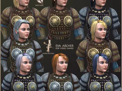 Eva Horseman Archer Light Version Low-poly 3D model