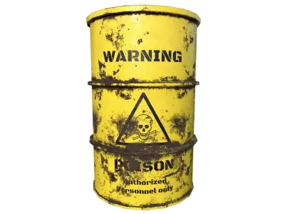 Barrel Yellow Damage Signal Low-poly 3D model
