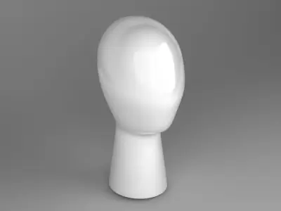 Head Display Stand white 3D model