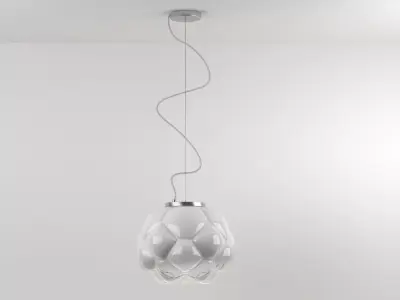 Cloudy pendant light with shade 3D model