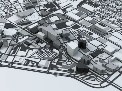 Harvard University and MIT Buildings and Road Network 3D model