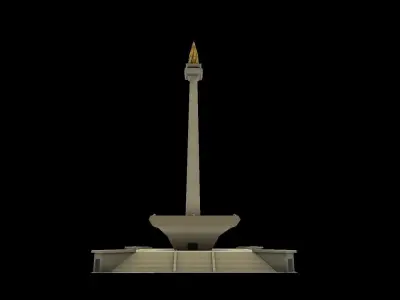 Monas National Monument Indonesian country Low-poly 3D model