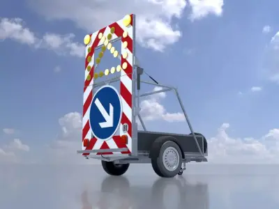 Traffic Sign 616-30 Mobile Barrier Sign Right 3600 x 2200 Low-poly 3D model