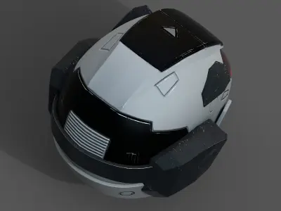 Helmet space cyborg robot military fantasy futuristic  Low-poly 3D model