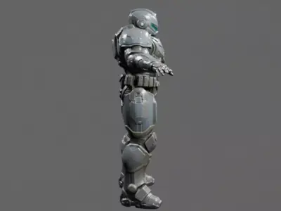 Metal Robot Character CGI Model Low-poly 3D model