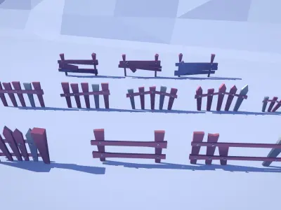 Cartoon Low Poly Forest Decorations  Low-poly 3D model
