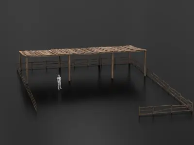 West Wild Stable 01 Low-poly 3D model