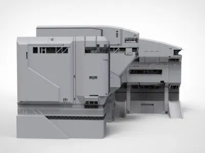 halo sci-fi architecture 3D model