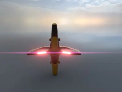 X spaceship -  Gunship  3D model