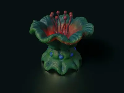 Fantasy plants pack Low-poly 3D model