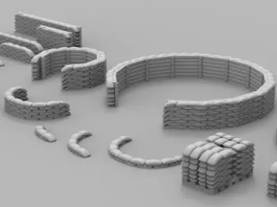 Sandbags Pack 3D print model