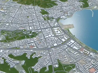 Weihai Shandong China 150km Low-poly 3D model