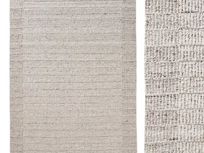 HADIZA WOOL RUG Cream 3D model