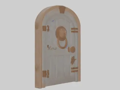 Cartoon Door Low-poly 3D model
