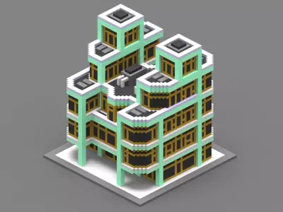 House Voxel - 23 Low-poly 3D model