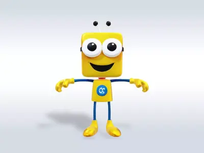 Cartoon character t stylized computer pc  3D model