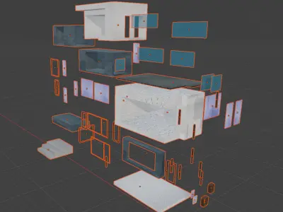 Modular Apartment Building Game Ready Asset Low-poly 3D model