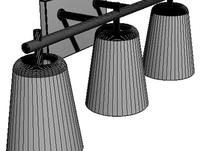 Triple sconce lights 3D model