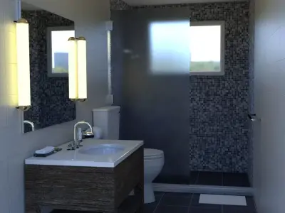 Bathroom plan 3D model