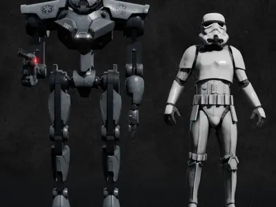 Star Wars Rebels Darktrooper Sentry Low-poly 3D model