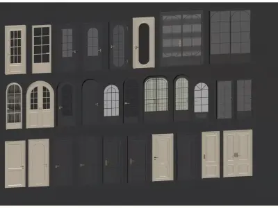 French vintage door 3D model