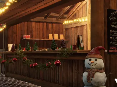 The Christmas Market Low-poly 3D model