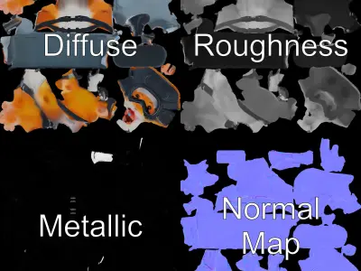 Hamster Explorer with Gear  Rigged and Animated Low-poly 3D model