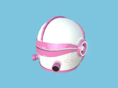 Astronaut Helmet 06 - Pink Female - Character Design Fashion Low-poly 3D model