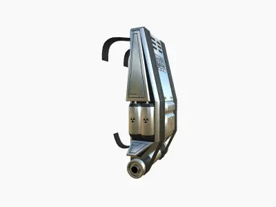 SciFi Backpack F10 Aluminum - Fashion Character Design Low-poly 3D model
