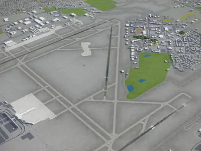 Colorado Springs- Airport - COS Low-poly 3D model