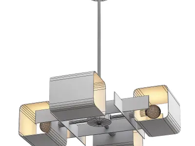 rivoli-gitte-4091-304-b0051280 modern chandelier with four gl... 3D model