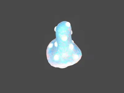 Fantasy Mushroom B05 Blue Orange - Scene Backdrop Design Low-poly 3D model