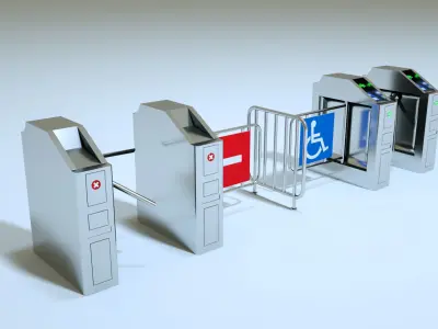 Entrance  Turnstile Gate 3D model 3D model