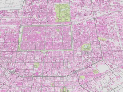 XI AN City urban planning maquett  building Terrain 3D model 3D model