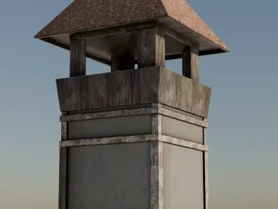 Medieval Watchtower Low-poly 3D model 2