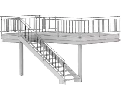 Factory Staircase 02 3D model