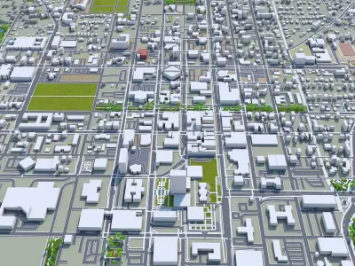 Tallahassee Florida USA 50km Low-poly 3D model
