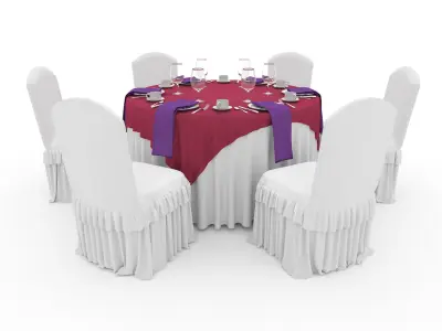 Collection Banquet Table and Chair 11 3D Model Pack