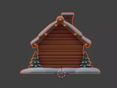 Stylized Christmas Gingerbread House 3D Model Low-poly 3D model