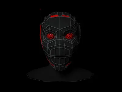 Robot head Low-poly 3D model