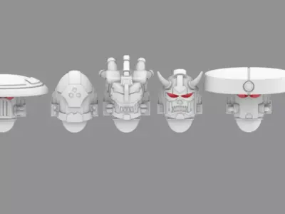 Rising Death Clan V10 Veteran Helmet Set 3D print model