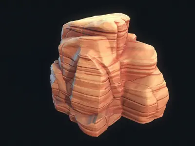 Stylized Desert Rock 4 Low-poly 3D model