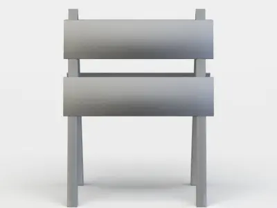 Small wooden barrier Low-poly 3D model